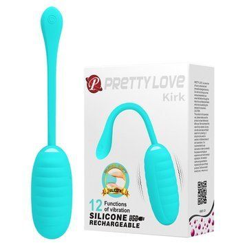 Віброяйце Pretty Love Kirk, силіконове, блакитне, 19,7 &times; 3,5 см PL14654 фото