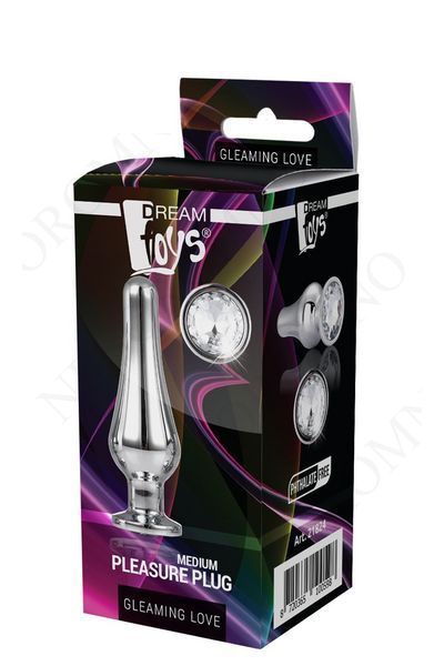 DT21824 анальна пробка конічної форми Dream Toys GLEAMING LOVE SILVER PLEASURE PLUG M  DT21824 фото
