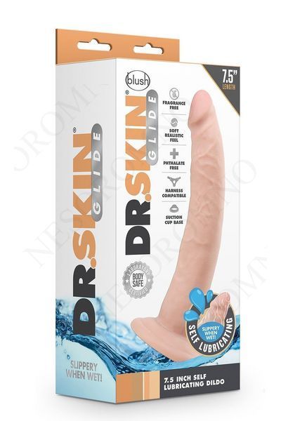 Фалоімітато реалістичний Blush Dr. Skin самозмащувальний, на присосці, бежевий BL331596 фото