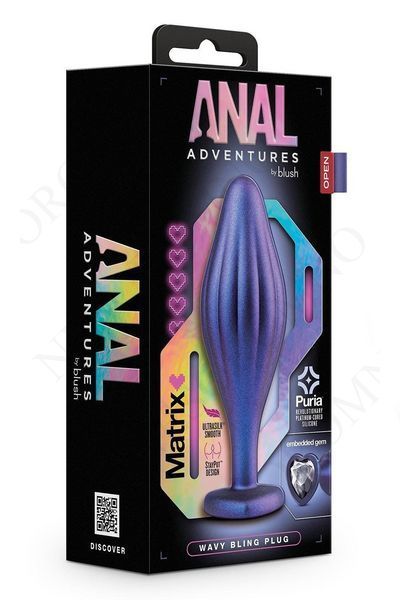 Хвиляста анальна пробка Blush Anal Adventures Matrix зі стимулюючим дизайном, фіолетова BL331848 фото