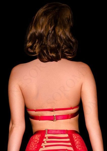 Бюстгальтер відкритий OhMyG! Paris Half Bra мереживний, червоний, L-XL  P023-1 фото