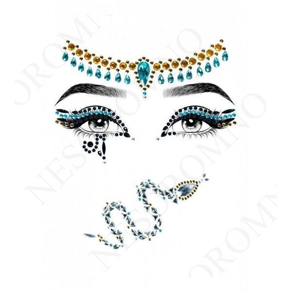 Наклейка з коштовностями Leg Avenue Клеопатри Cleopatra face jewels sticker  EYE034 фото