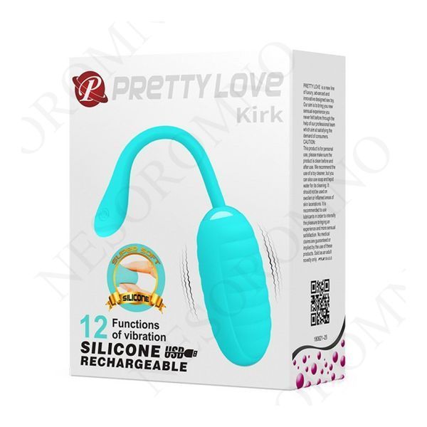 Віброяйце Pretty Love Kirk, силіконове, блакитне, 19,7 &times; 3,5 см PL14654 фото