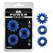 Набір ерекційних кілець Chisa GK Power Cock Rings із рельєфом, сині, 3 шт. 95719 /CN-370395719 фото 1