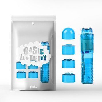 Міні-вібратор із змінними насадками Chisa Basic Luv Theory Ultimate Massager, блакитний 41594/CN-140634159 фото