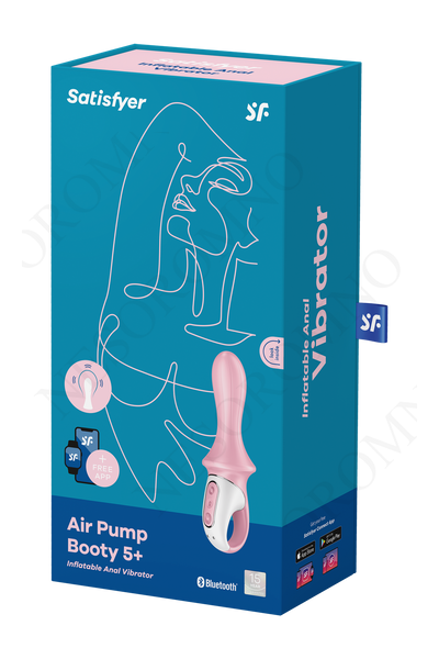 Надувний анальний смарт-вібратор Satisfyer Air Pump Booty 5 Connect App рожевий T360436 фото