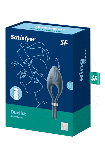 Регульована ерекційна каблучка з вібрацією SATISFYER DUELIST DARK синій T360423 фото