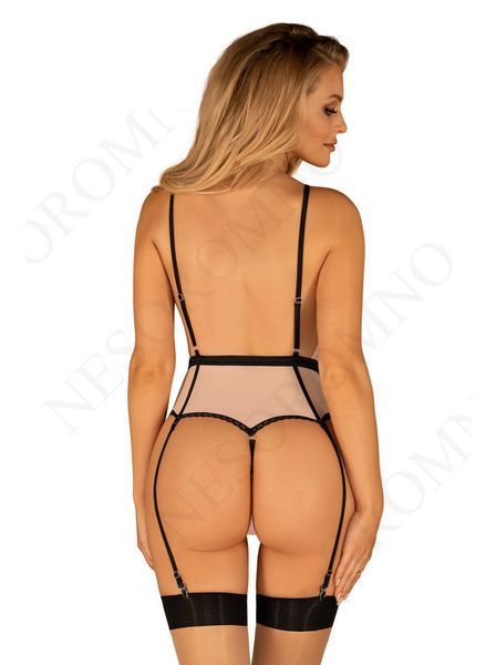 Мереживне боді Obsessive Lilines body L/XL 411568 фото