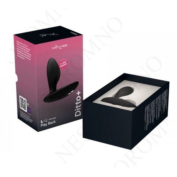 Анальна пробка з вібрацією We-Vibe Ditto+ Satin Black з пультом та керуванням з телефону W44132 фото