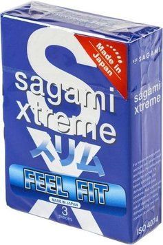 Презервативи анатомічні із натурального латексу Sagami Xtreme Feel Fit, 3 шт 11939 фото