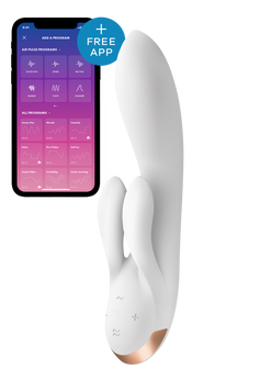 Подвійний смарт-вібратор SATISFYER DOUBLE FLEX білий T360386 фото