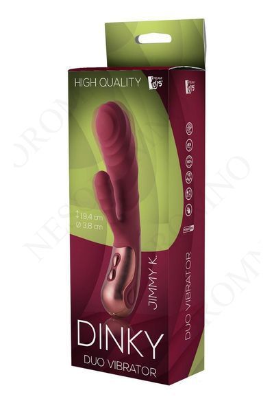 Подвійний вібратор рельєфний Dream Toys Dinky Duo Vibrator Jimmy K, бордовий DT21961 фото