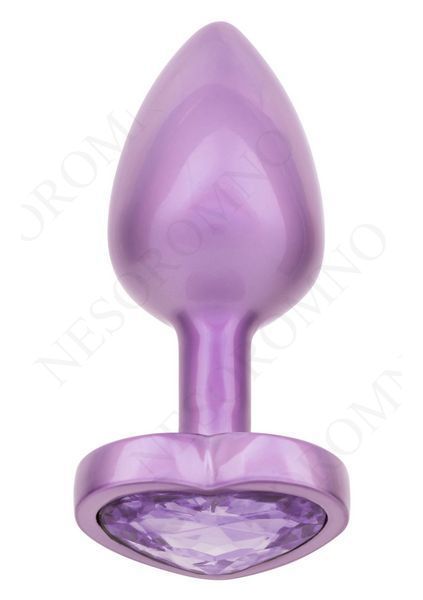 Анальная пробка CalExotics Diamond Heart Plug Small, фіолетова, 5,7 &times; 3,2 см CE16516F фото