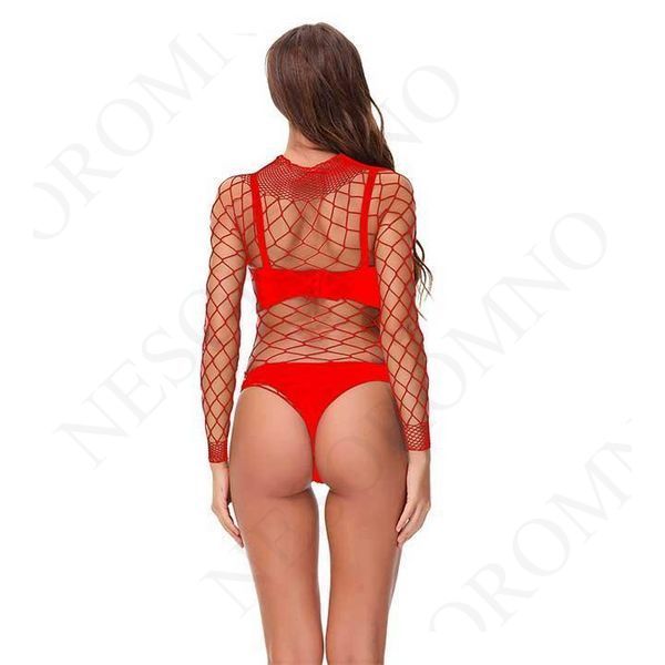 Сексуальне боді-сітка з коміром - Червоний - M/L/XL - Еротична білизна X0000627-2 фото
