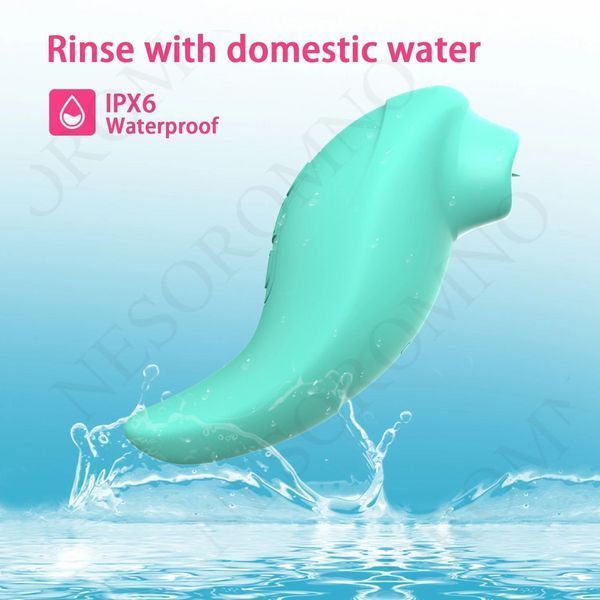 Вібратор із кліторальним стимулятором із язичком Every Night Toys Jen, зелений, 10 режимів вібрації 42073 /YAI707T-001 фото