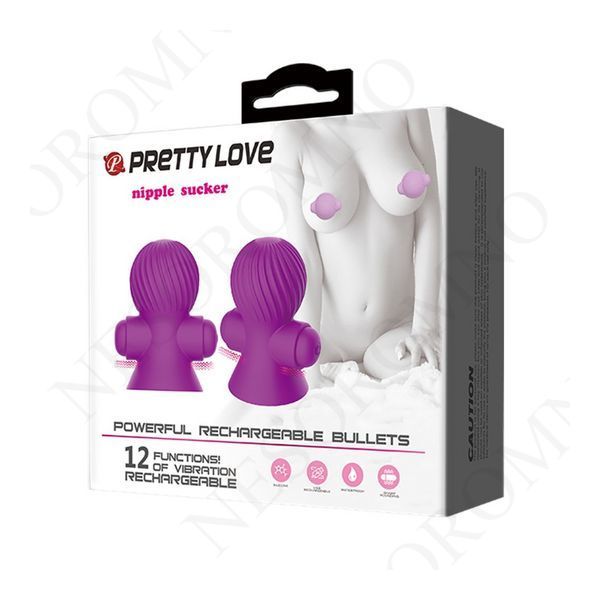 Вібростимулятори для сосків PRETTY LOVE Nipple Sucker,фіолетові BI-014545-1 фото