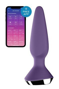 Анальна пробка з двома моторами Satisfyer Plug-ilicious 1 та керуванням з телефону, фіолетова T360157 фото