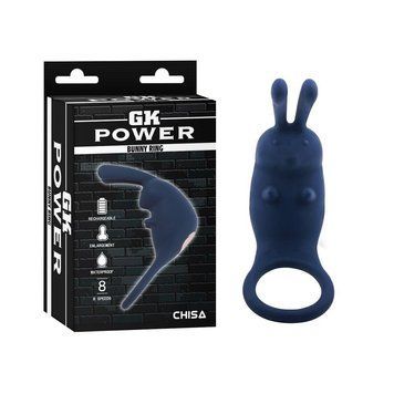 Ерекційне кільце з вібрацією Chisa GK Power Bunny Ring синій 31489 /CN-623331489 фото