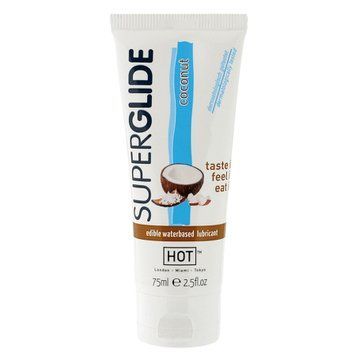 Їстівний лубрикант на водній основі HOT Superglide ароматний кокос, 75 мл HOT44116 фото