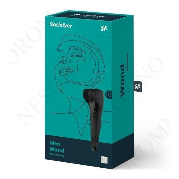 Ергономічний мастурбатор для чоловіків із вібрацією Satisfyer Men Wand, чорний T360090 фото
