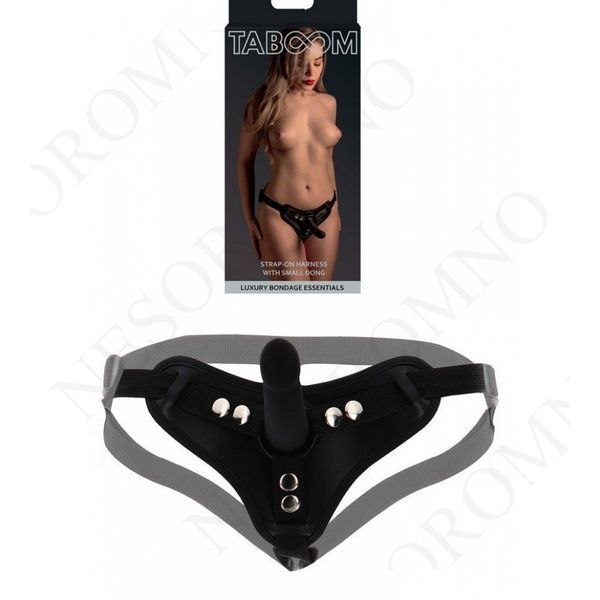 Страпон на ременях Taboom Luxury Bondage Essentials з кільцевим кріпленням, чорний, S TB17120 фото