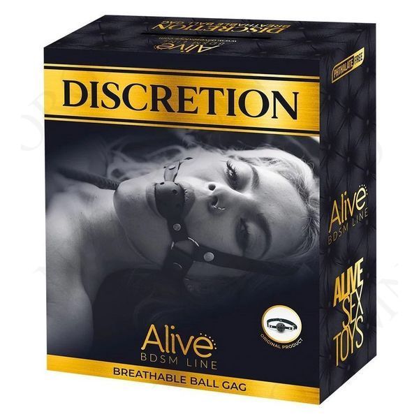 Регульований кляп з перфорованою кулькою Alive Discretion чорний AV33584 фото