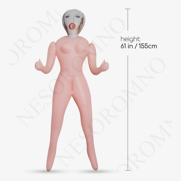 Секс-лялька з 3 отворами Crushious CRISTINA The Inflatable Nurse, бежева, 155 см C19625 фото