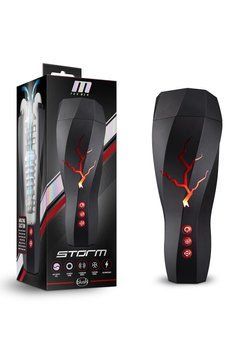 Мастурбатор із вакуумним ефектом Blush M For Men Storm у чорній колбі BL331631 фото