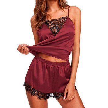 Еротичний комплект lovely whole sale топ і шорти - Бордовий - S/M - Еротична білизна X0000636-2 фото