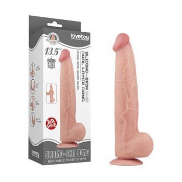 Фалоімітатор реалістичний гігант Lovetoy, бежевий, 34 &times; 6,2 см 06609/6452936 фото
