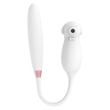 Вібратор подвійний білий Elva Dual Purpose (white) BS260148-1 фото