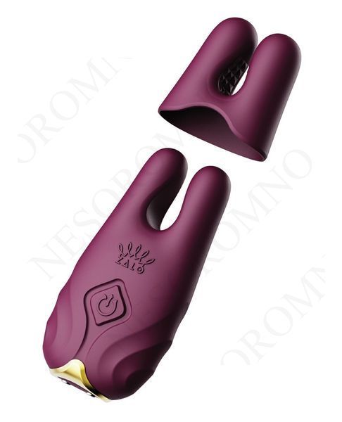 Бездротові вібруючі затискачі для сосків ZALO Nave Vibrating Nipple Clamps фіолетовий ZL30479 фото