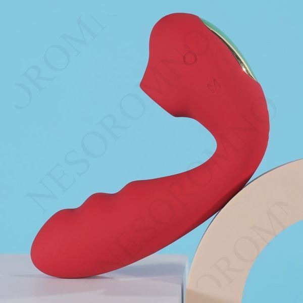 Вібратор для точки G BeYourLover Tara з вакуумною стимуляцією та підігрівом, червоний, 13 &times; 3,5 см 104224/TW05R фото