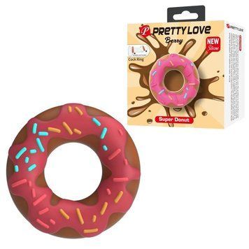 Ерекційне кільце Pretty Love Berry у формі пончика з кремом, рожеве, 4,6 &times; 2 см BI-210344-1 фото