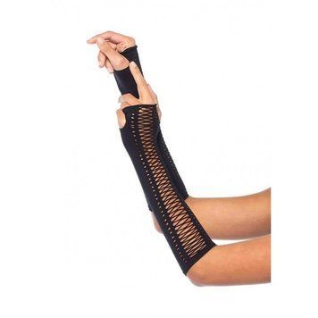 Рукавички без пальців зі шнурівкою Leg Avenue Faux Lace Up Fingerless Gloves O/S 2148 фото