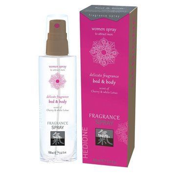Спрей для тіла та ліжка з феромонами та афродизіаками SHIATSU Fragrance Вишня та білий лотос, 100 мл HOT67090 фото