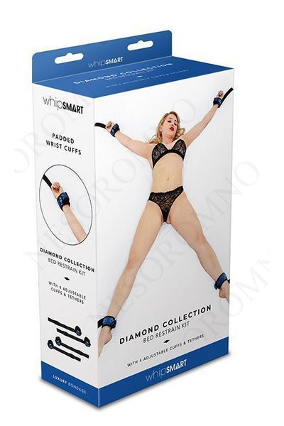 Набір БДСМ для ліжка WHIPSMART DIAMOND BED RESTRAIN KIT BLUE T160595 фото