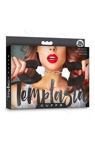 Наручники металеві Blush Temptasia з хутром, чорні 330923 / 55415 фото