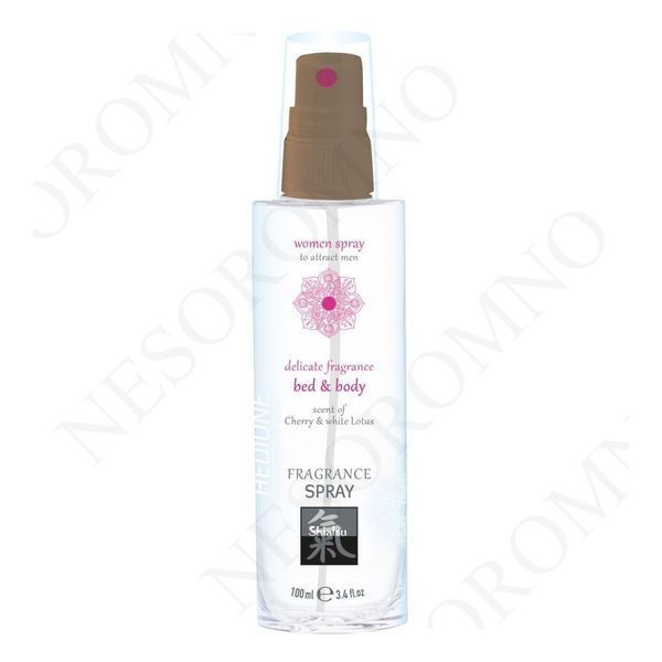 Спрей для тіла та ліжка з феромонами та афродизіаками SHIATSU Fragrance Вишня та білий лотос, 100 мл HOT67090 фото
