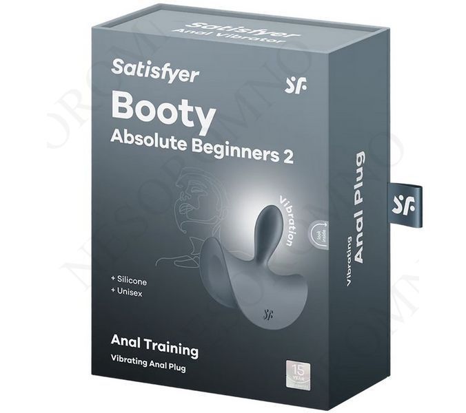 Тонка, краплинна пробка Satisfyer Booty Absolute Beginners 2 з вібрацією, сіра ST4045030 фото