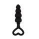Анальна цепочка зі стоппером-сердечком Chisa Black Mont Beaded Luv Probe, чорна 80997 /CN-511480997 фото 2