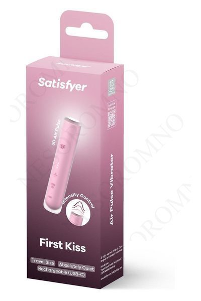 Вакуумний стимулятор Satisfyer First Kiss для клітора, рожевий, 12.5 х 2.5 см SAT78465 фото