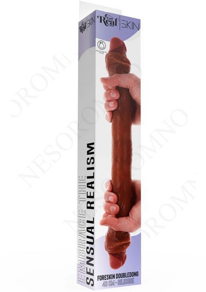 Фалос двосторонній ToyJoy Get Real Skin з крайнім тілом, мулат TJ11208 фото