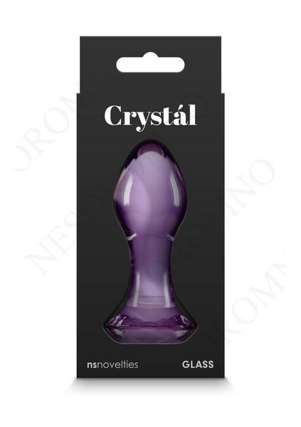 Анальна скляна пробка NS Novelties Crystal, фіолетова NN104767 фото