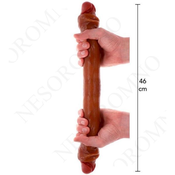 Фалос двосторонній ToyJoy Get Real Skin з крайнім тілом, мулат TJ11208 фото