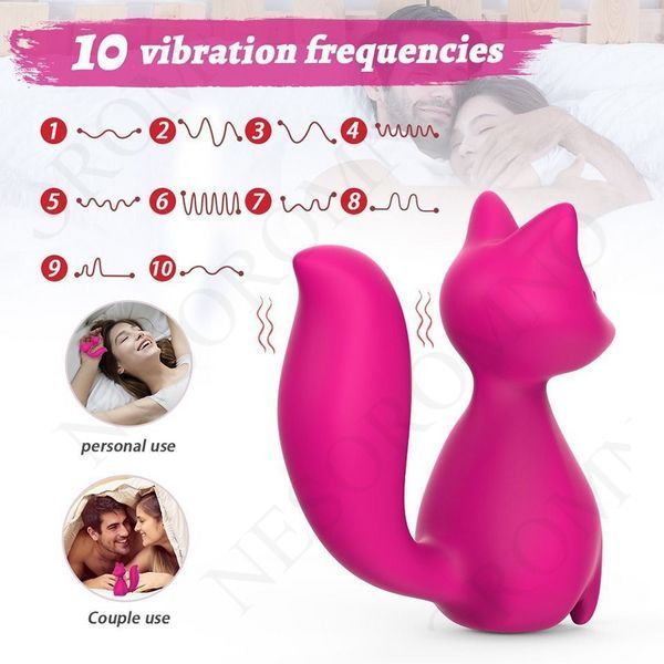 Міні-вібратор кліторальний Every Night Toys Doris у формі лисиці рожевий, 10 режимів вібрації 20547 /YAI707W-032 фото