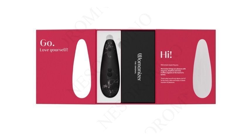 Вакуумний стимулятор клітора Womanizer Marilyn Monroe Black Marble W44099 фото