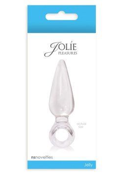 Анальна пробка із стоппером у вигляді кільця NS Novelties Jolie Pleasures Jelly Plug, прозорий, Mini NN18218 фото