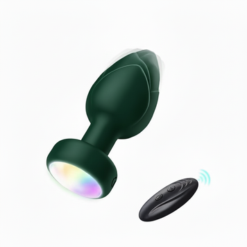 Анальна пробка що світиться з вібрацією і Д/У Light Anal Plug 3,5*9 см зелена &mdash; Анальні іграшки X00001123-3 фото