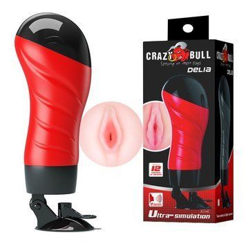 Мастурбатор-вагіна з вібрацією Crazy Bull Delia на присосці, 28.3&times;10 см BM-00900T46S фото